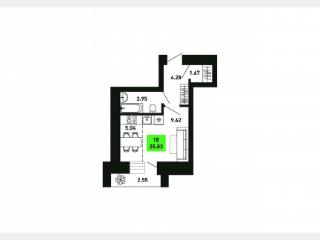 Студия, 25.8 м², 2/15 этаж