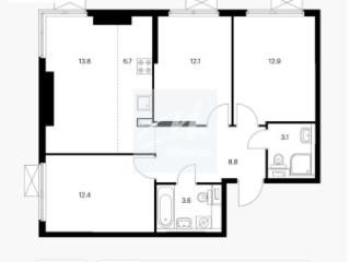 4-комн., 73 м², 3/33 этаж