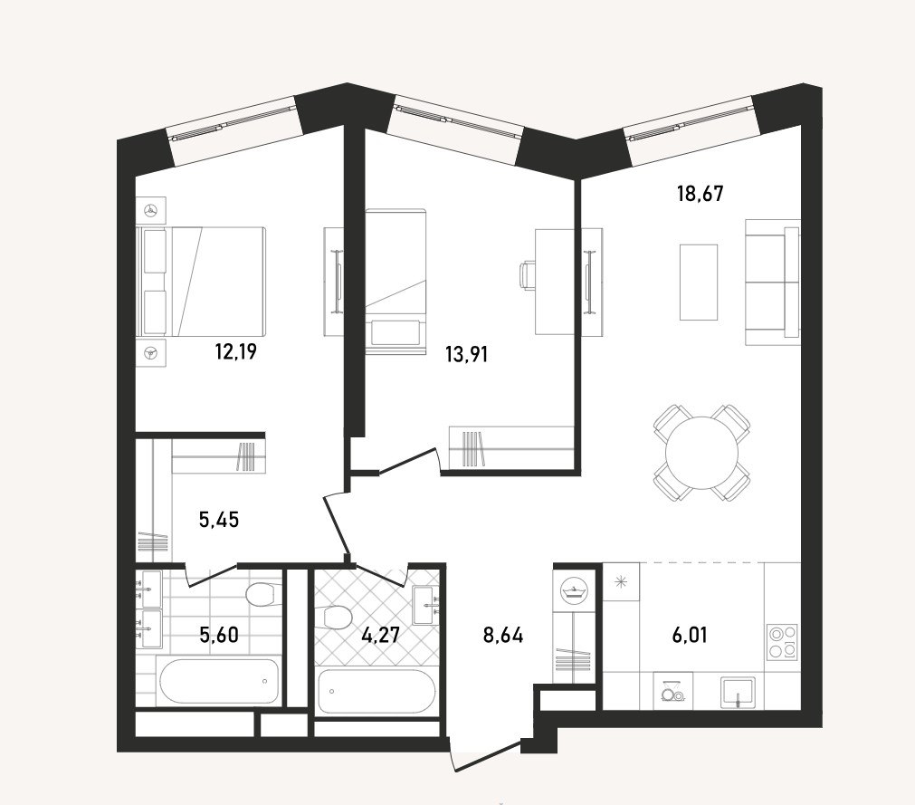 Продажа двухкомнатной квартиры в новостройке 74.7 м², 8/33 этаж на улице Пресненский  Вал, 27стр2 в Москве, ЖК «Republic (Репаблик)» - МИР КВАРТИР, объявление  317183209